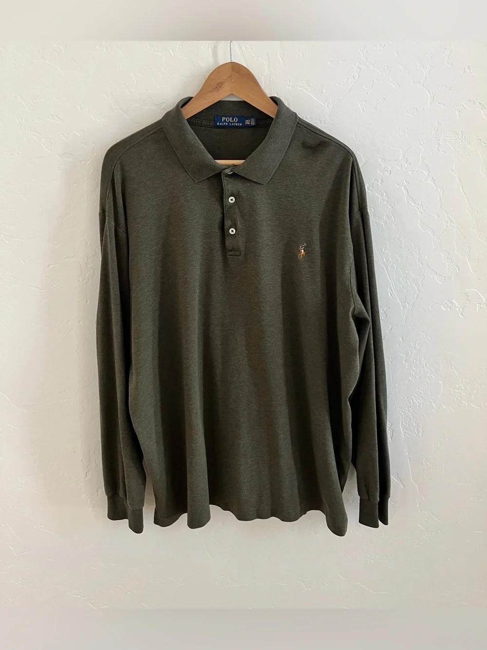 Polo Ralph Lauren Pony Embroidered Long Sleeve Golf Collar Shirt Size XXL Men's
